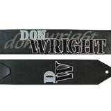Don Wright Black Chap Leather Guitar Strap with Kidskin Overlays