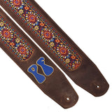 Vintage Jacquard & Initials Custom Guitar Strap