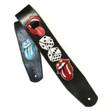 OOAK Rolling Stones Tumbling Dice Guitar Strap 44-55 inches