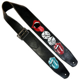 OOAK Rolling Stones Tumbling Dice Guitar Strap 44-55 inches