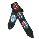 OOAK Limited Edition Stones Lips Leather Guitar Strap #1