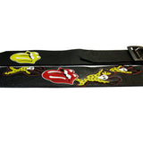 OOAK Stones Voodoo Lounge Black Leather Guitar Strap 2.75 Inch