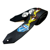 OOAK Stones Voodoo Lounge Black Leather Guitar Strap 3 Inch