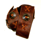 Wide Brown Concho Guitar Strap