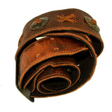 Wide Brown Concho Guitar Strap