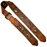 Wide Brown Concho Guitar Strap