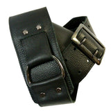 Black leather D-Ring Guitar Strap