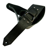 Black leather D-Ring Guitar Strap 2