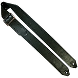 Thin Black Leather Guitar Strap