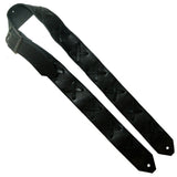 Thin Black X Leather Guitar Strap
