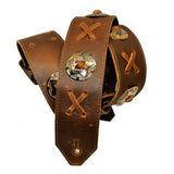 Thin Brown Concho Guitar Strap