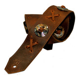 Thin Brown Concho Guitar Strap