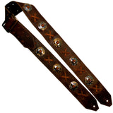 Thin Brown Concho Guitar Strap