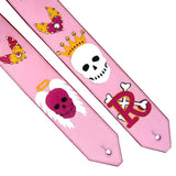 Raevyn Pink Skulls Custom Guitar Strap