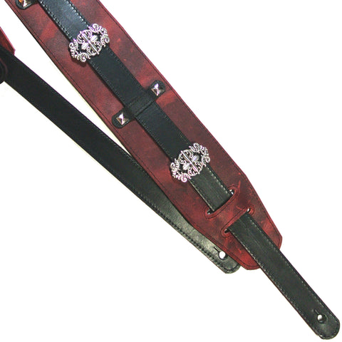 Red Filligree Slide Guitar Strap