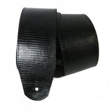 Wide Black Reptile Leather Guitar Strap RSL