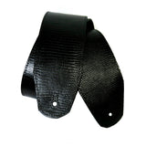 Wide Black Reptile Leather Guitar Strap RSL
