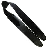 Wide Black Reptile Leather Guitar Strap RSL