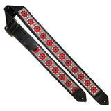 Vintage Textile Ribbon Red Stitched Guitar Strap