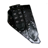 Black Reptile Leather Silver Studded Guitar Strap