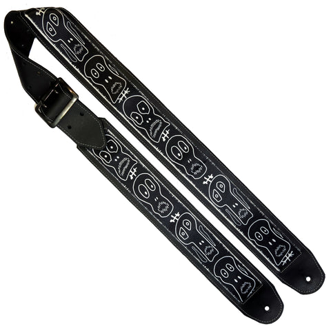 Halloween Ghouls Textile & Leather Guitar Strap