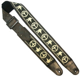 Neil Young Peace Sign and Dove Guitar Strap Jeri Hart Guitar Straps version.