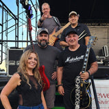 Roc-Kin'-On band members with custom leather Jeri Hart Guitar Straps.