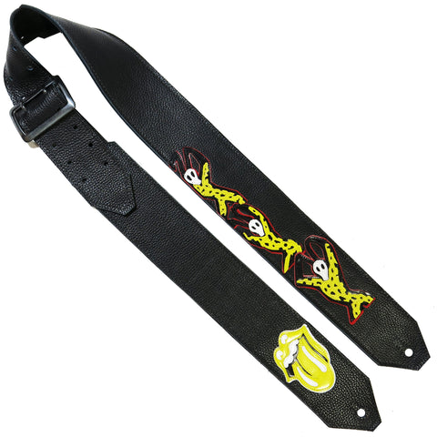 OOAK Stones Voodoo Lounge Leather Guitar Strap #1
