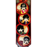 Custom leather guitar strap with the Beatles Yellow Submarine images.