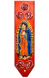 Virgin of Guadalupe custom leather guitar strap