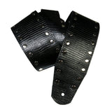 Wide Black Reptile Leather Silver Studded Guitar Strap