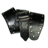 Wide Black Reptile Leather Silver Studded Guitar Strap