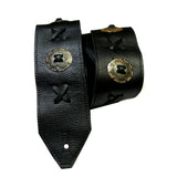 Thin Black Concho Guitar Strap