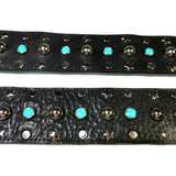 PS OOAK "Turquoise" Cabochon and Silver Studded Guitar Strap-RS