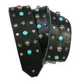 PS OOAK "Turquoise" Cabochon and Silver Studded Guitar Strap-RS