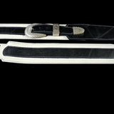 OOAK Black and White Western Buckle Guitar Strap