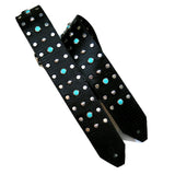 OOAK "Reptile and Turquoise" Silver Studded Guitar Strap