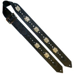 PS LE of 2 Blue Stitched Filigree Guitar Strap *RSL