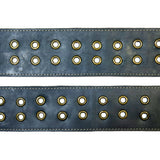 PS OOAK Blue Leather, Brass Eyelets Guitar Strap *R