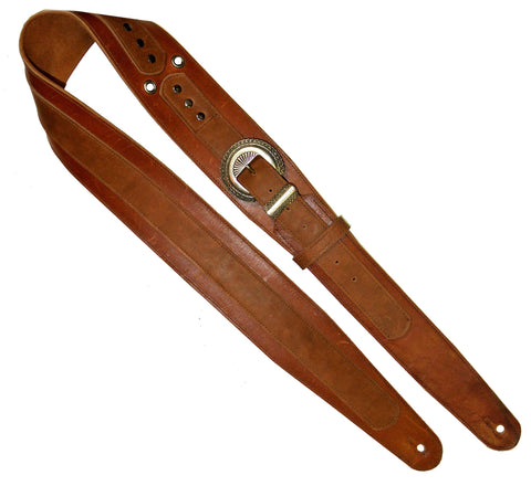 Brown with Western Buckle Guitar Strap