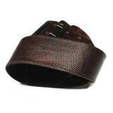 Limited Edition Burgundy-Brown Pebble Grain Leather Guitar Strap