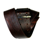 Limited Edition Burgundy-Brown Pebble Grain Leather Guitar Strap
