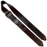 Limited Edition Burgundy-Brown Pebble Grain Leather Guitar Strap