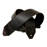 PS Wide Burgundy-Brown Pebble Grain Leather Guitar Strap-RSL-Pre-order
