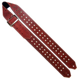 OOAK Burgundy & Copper Eyelets Guitar Strap