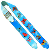 Po Mia's Butterfly Sky Custom Guitar Strap-#2- 2.75"- IN STOCK!