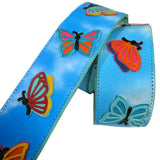 Po Mia's Butterfly Sky Custom Guitar Strap-#2- 2.75"- IN STOCK!