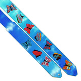 Po Mia's Butterfly Sky Custom Guitar Strap-#2- 2.75"- IN STOCK!