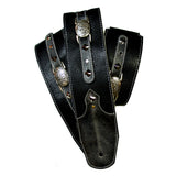 OOAK Black Distressed Tip Concho Guitar Strap