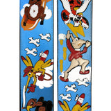 Custom WW2 Bomber Plane Nose Art guitar straps;  350th Bomb Squadron, 100th Bomb Group of the 8th Army Air Force during World War II insignia. Mosquito insignia is 6147th Tactical Control Group from Korean War